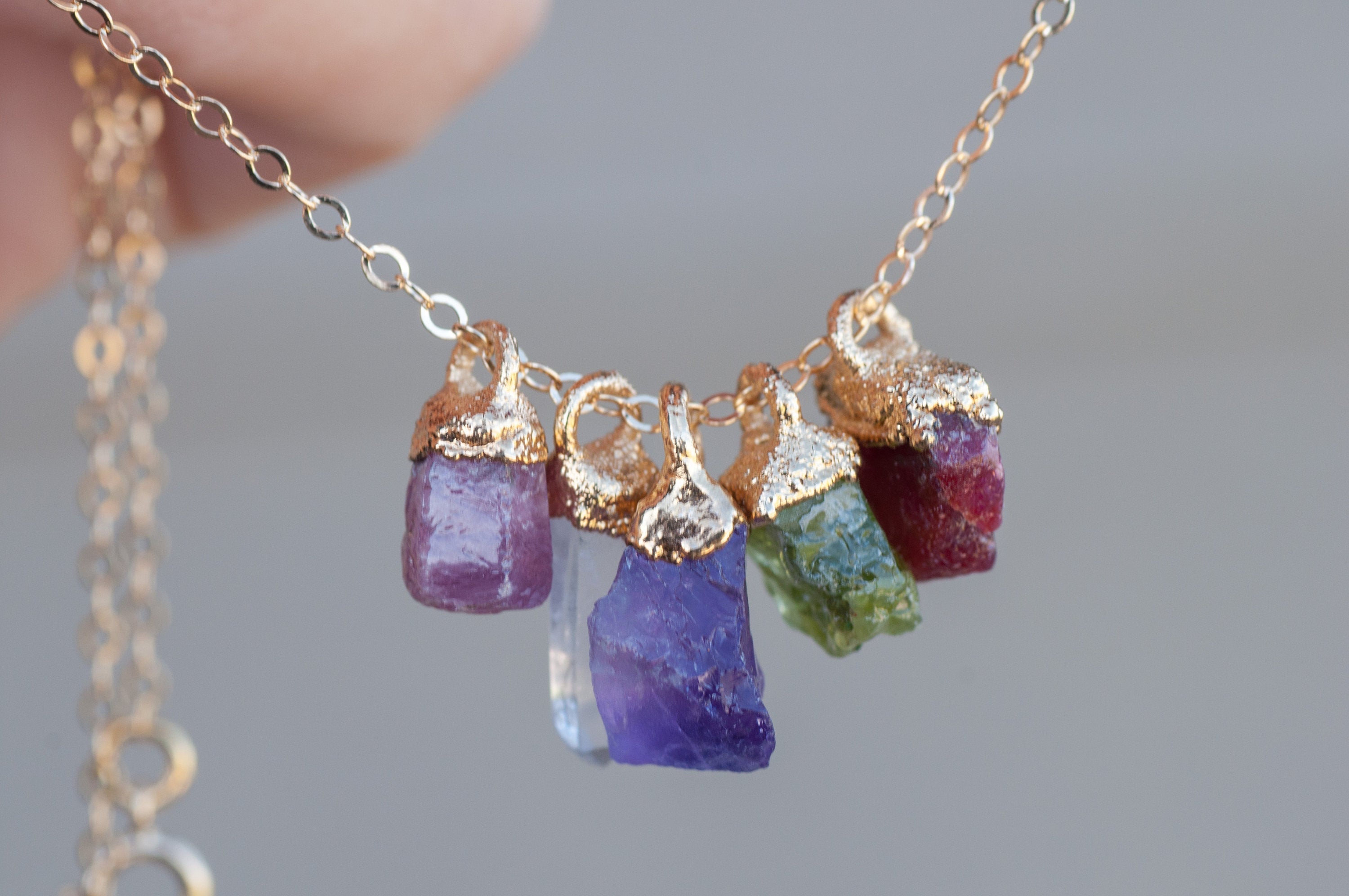 Personalized Birthstone Charm Necklace || Mother's Necklace