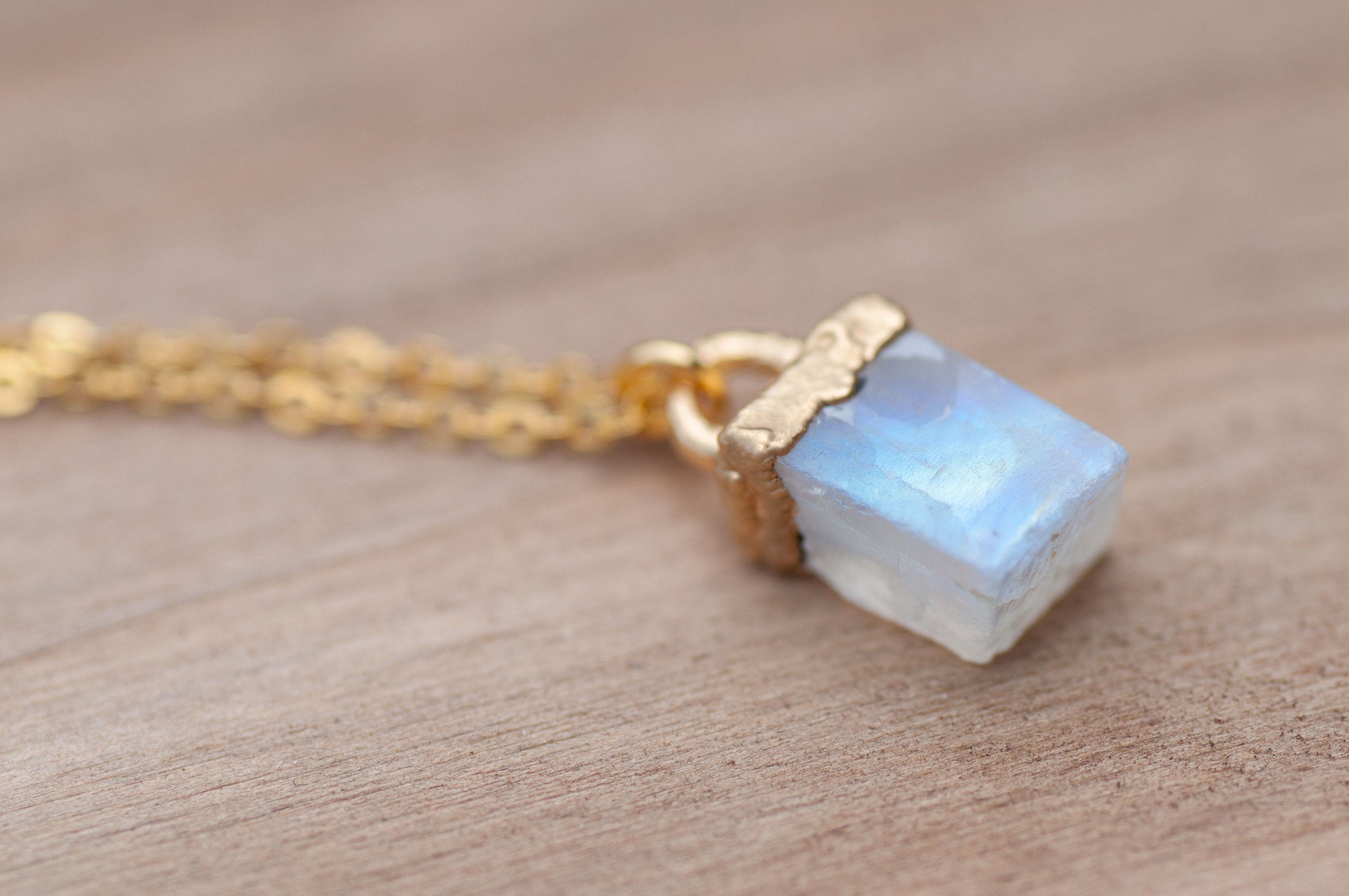 Chunky Rainbow Moonstone Necklace