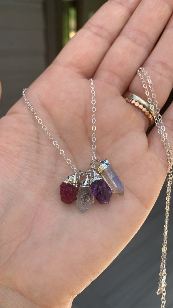 Personalized Birthstone Charm Necklace || Mother's Necklace