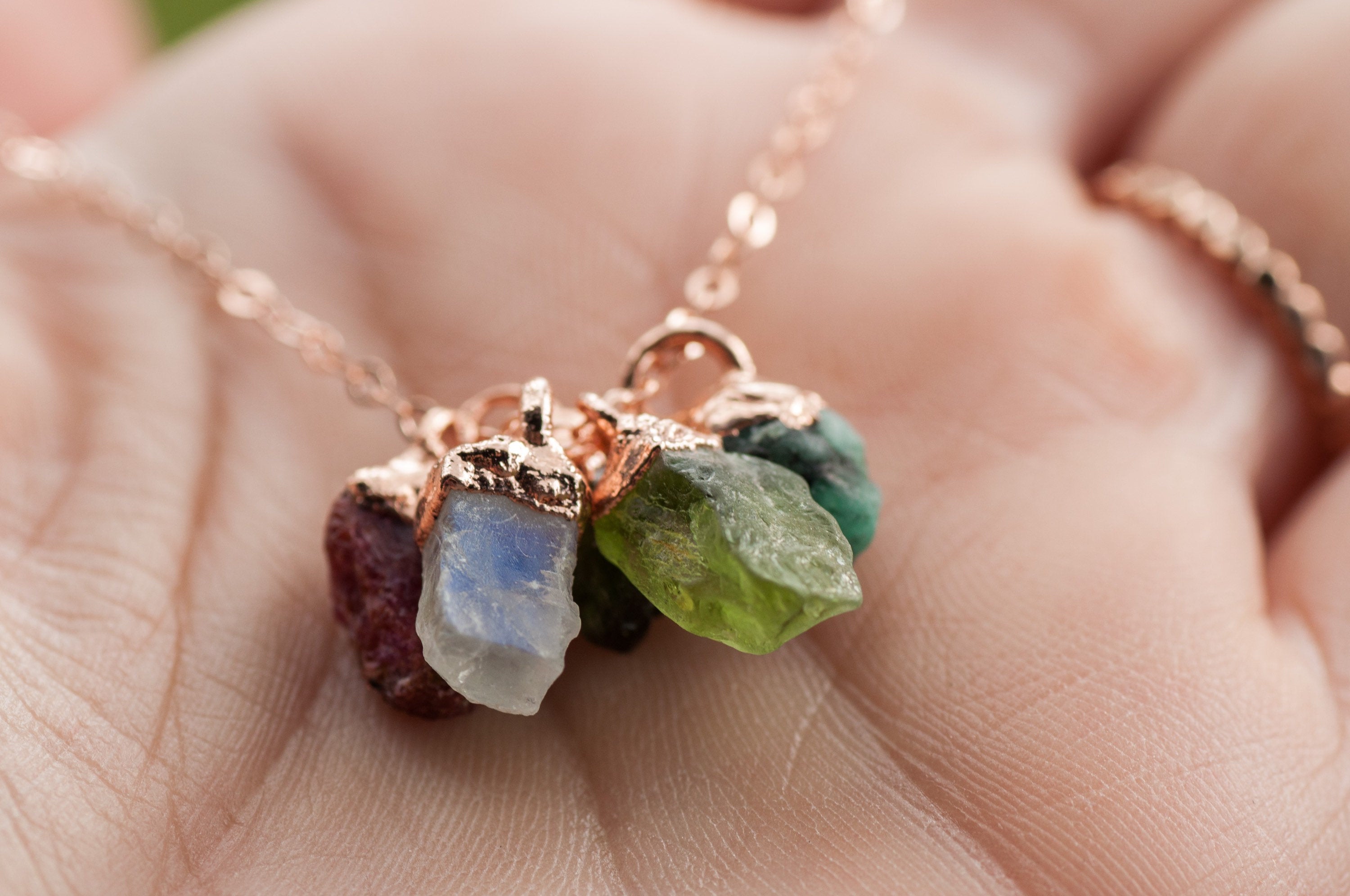 Personalized Birthstone Charm Necklace || Mother's Necklace