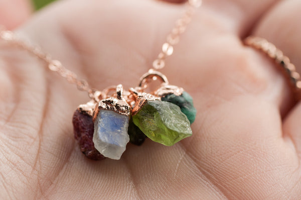 Personalized Birthstone Charm Necklace || Mother's Necklace