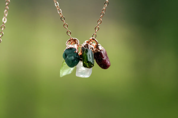 Personalized Birthstone Charm Necklace || Mother's Necklace